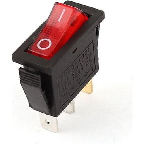 YOCOMYLY 20pcs Red Light 3Pin SPST ON/OFF Rocker Switch AC 15A/250V 20A/125V