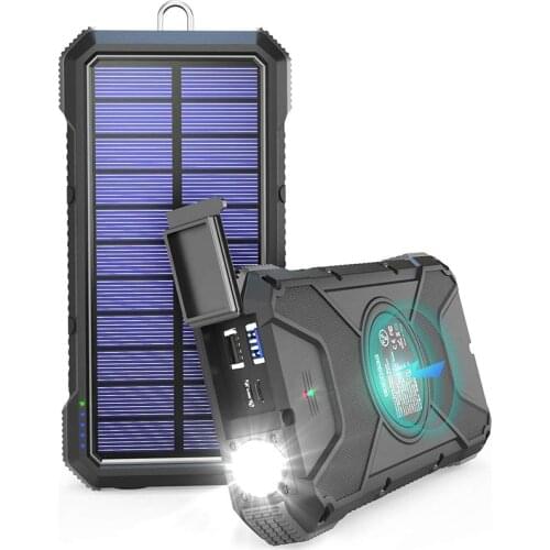 Camping Lamp 10000 Ma Solar Mobile Power Supply 18wpdqc3.0 Fast Charging Strap 10W Wireless Charging