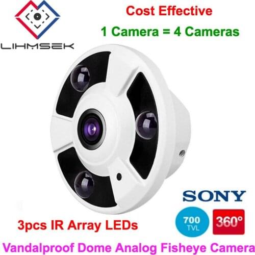 Lihmsek 0.00001lux Low Light Camera 700TVL CCD Analog Camera Full Color image Day & Night 360 degree Fisheye Panoramic Camera