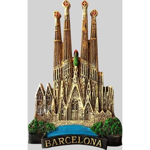 Lychee Barcelona Fridge Magnets Creative 3D Spain Refrigerator Magnetic Sticker Home Decoration Travel Souvenirs