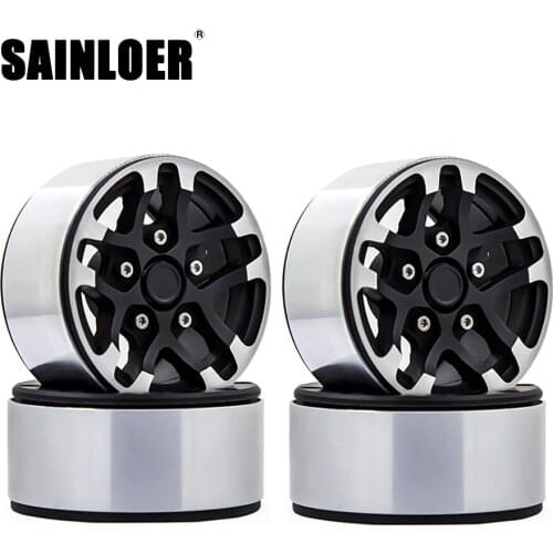 SAINLOER 4pcs/lot 1.9 Inch Metal Beadlock Wheel Rim Wheel Hub for 1/10 RC Crawler Axial SCX10 II 90046 TRX-4 Tamiya