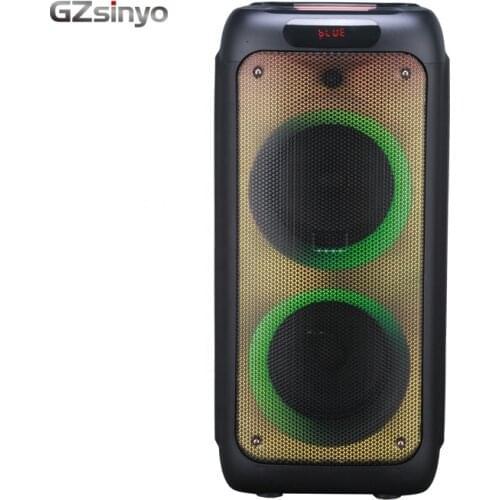 Fashion double 8 inch colorful LED light box sound party system wireless speaker