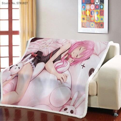 Cartoon Sherpa Blanket Japan Anime Weighted Blanket Sexy Lovely Girls Blanket Home Textile Throw Blanket Nap Office Blanket