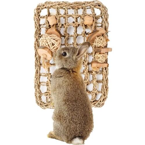 Natural Rabbit Gnawing Straw Mat My Neighbor Totoro Guinea Pig Hamster Cage Protective Straw Mat Apple Wood Gnawing Toy