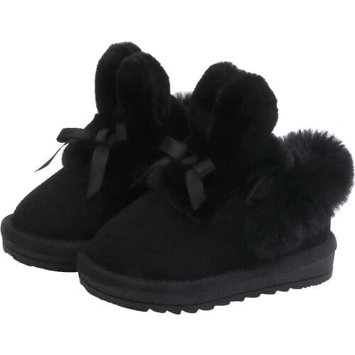 2020 New Children Snow Boots Big Cotton Shoes Girls Plus Velvet Thick Warm Short Boots Non-Slip Shoes 1-6 years