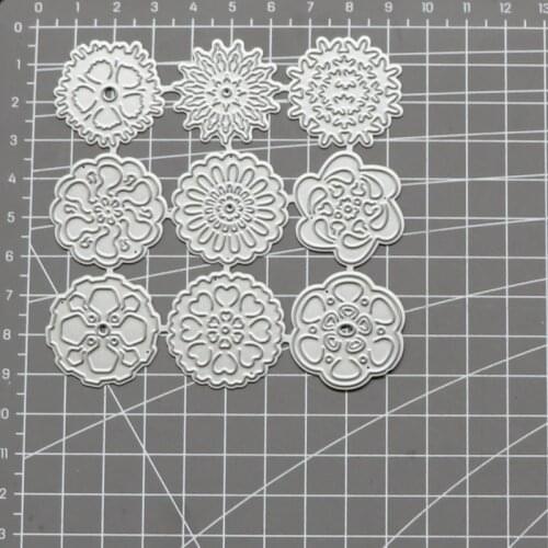 2021 New Metal Cutting Dies 9pcs Flower Frame Diy Scrapbooking Photo Album Decorative Embossing Paper Card Crafts Die