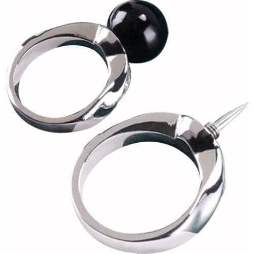 Fashion Charm Jewelry Ring Party Self Defense Hidden Sharp Thick Personal Protection Outdoor Survival Defensa Titanium Steel