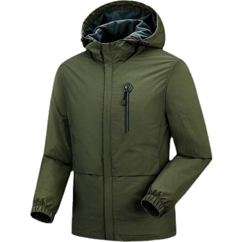 Single-Layer Shell Coat Mens Casual Sports Waterproof Mountaineering Suit Coat Outdoor Windbreaker Hooded Autumn Coat