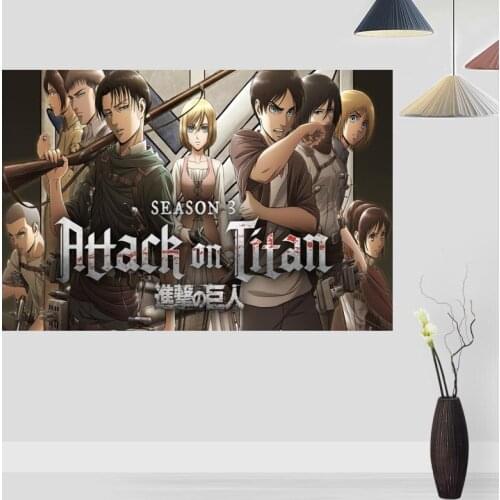 Custom Attack On Titan Anime Posters And Prints Wall Pictures For Living Room Modern Art Poster Home Wall Decor 20x30cm,27x40cm