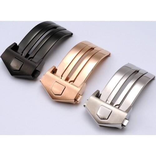 18 20mm 316L Stainless Steel Watch Band Buckle Deployment Clasp Replace For TAG HEUER Rubber Leather Strap Belt CARRERA Clasp
