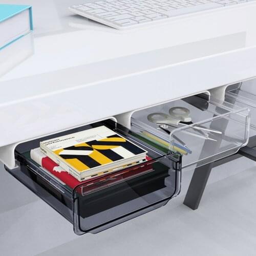 Self-Adhesive Hidden Drawer Pencil Tray Organizer Pen Box Barrel Sundries Storage Box Storage Drawers Office Drawer Organizer