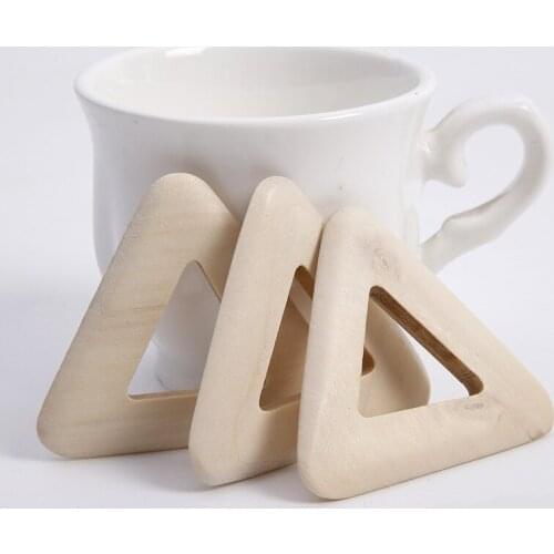 10pcs 48x48mm Unfinished Wood Teardrop Triangle Earring Pendant with Hooks Jump Rings for Jewelry DIY Making Kit