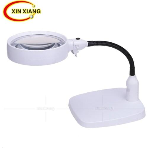 Large Reading Magnifier Light 8X Led Desktop Magnifier Lamp Portable Magnifying Glass With Led Light Repair Book Reading Loupe