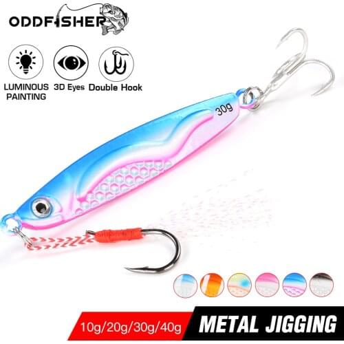 VIB Fishing Lure Sinking For Pike Bass Sea Jig Trout Metal Vibration Swimbait Wobblers Luminous Spoon Spinner 10g 20g 30g 40g