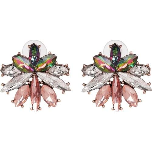 YaYi Jewelry New Multi Glass Rhinestone Dangle Crystal Earring Womens Fashion Ancient Silver Color Gem Earrings Gift