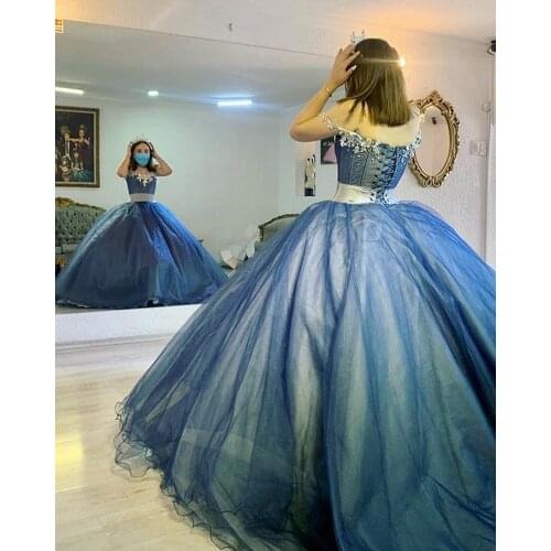 Elegant Ball Gown Quinceanera Dress Off the Shoulder Tulle Puffy Skirt Sweet 16 Dress Pageant Gowns vestidos de 2020