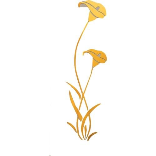 Gold Sliver Black Flower Acrylic Mirror Stickers Wall Sticker Bedroom Living Room Decor Home Decoration Accessories