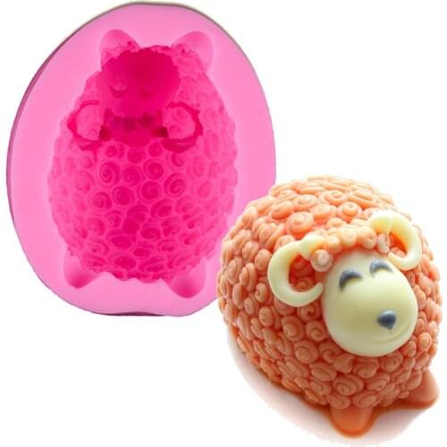 1 Pcs/set Cute 3D Silicone mold Sheep Soap Candle making DIY Silicone Mold Cake Tools T1035