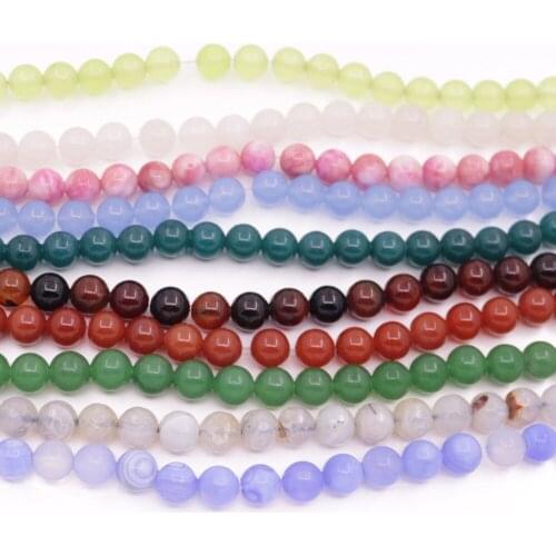 10mm Round beads Stone Loose Beads 15" Jewelry Making DIY white blue red green Choose