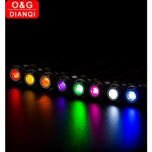 10mm metal led light red green Warning Indicator Light 6v 12v 220v led indicator light waterproof Pilot Signal Lamp with Wire