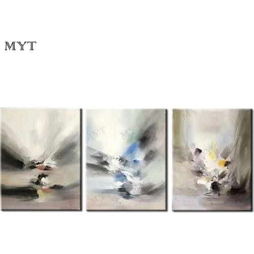 100% Real Picture Hand-painted 3 peice Landscape Pictures Painting Canvas Wall Picture For Living Room Painting On Canvas Art