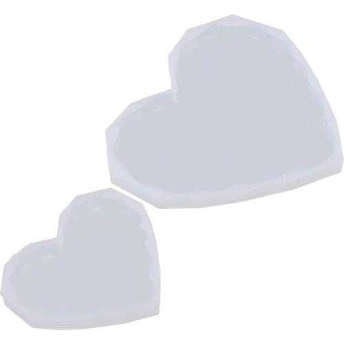 2pcs Heart Shape Epoxy Resin Mould DIY Crafts Home Decoration