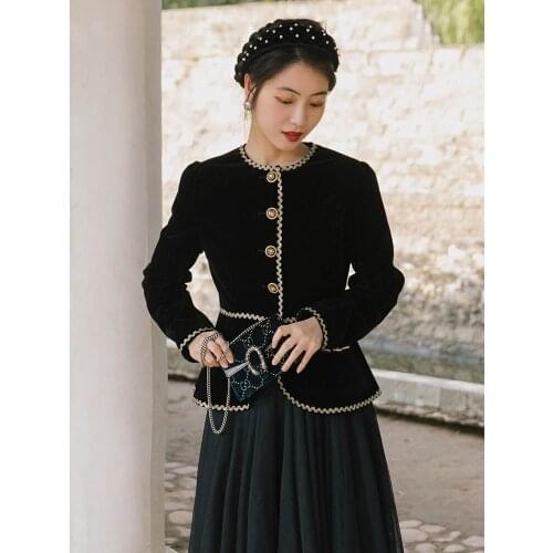 2020 new fashion womens clothing O-Neck Single Breasted Full Vintage 2 peice sets two piece set