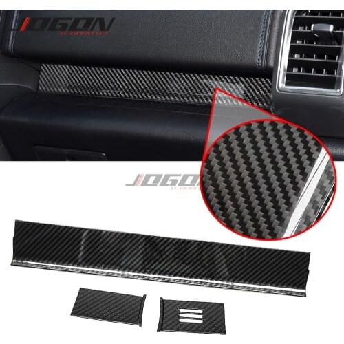 3pcs Real Dry Carbon Fiber For Ford F150 F-150 Raptor 2015-2020 Centre Dashboard Console Panel Frame Trim Car Accessories