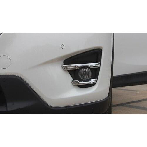 4Pcs/set Car Front Fog Light Lamp Strips Garnish Moldings Trim Sticker For Mazda CX-5 CX5 2015 2016 Chrome ABS Styling