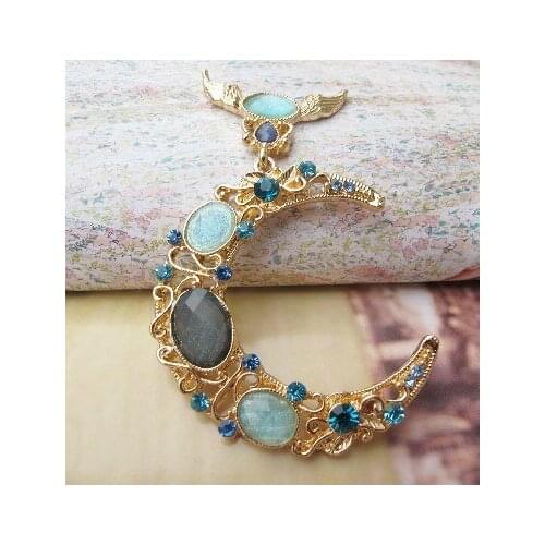 4pcs per lot 4.2cm*7.2cm Moon Cell Phone DIY Alloy Decoration With Free Shipping