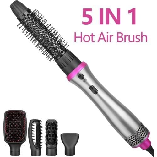 5 in 1 Hot Air Brush Hair Dryer Volumizer Fast Drying Newest Women Styler With 5 Changeable brush head Electric Hair Dryer Brush