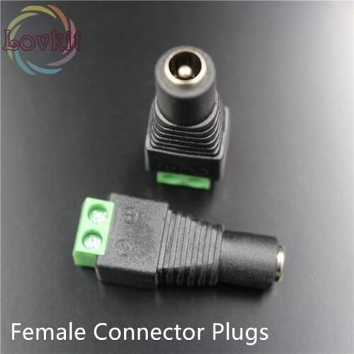 50/bag Female Jack Connector Plugs For 5050 / 3528 SMD LED Strip sigle color Light DC Power Supply AC Adapter Plug Cable Jack