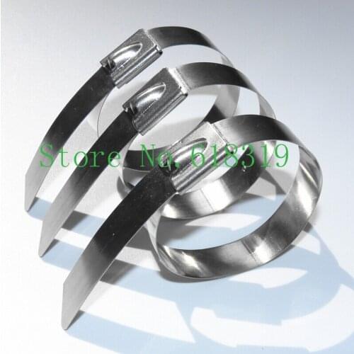 500pcs/lot 35 inch 4.6mm x 900mm Thickness 2.5mm Best 304 Grade colorf self locking Stainless Steel cable ties