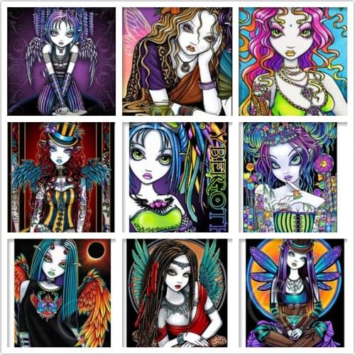 5D DIY Diamond Painting mermaid,cute girl,Full Square/Round Embroidery Sale cartoon fairy Picture Rhinestone Diamond Mosaic arts