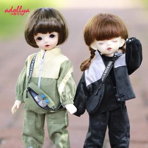 Adollya 1/6 BJD Doll Clothes Full Set Cool Sportswear Accessories Fashion BJD Casual Wear Top + Pants + Waist Bag Toys For Girls