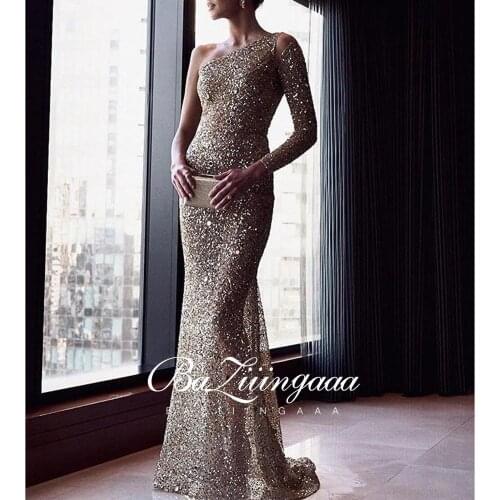 BAZIIINGAAA Luxury Woman Cocktail Dress Beaded Sequins Long Elegant Night Cocktail Party Formal Dresses for Wedding Plus Size