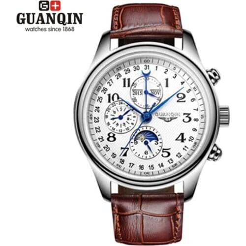 Famous Brand Original GUANQIN Watch Men Big Dial Sport Mechanical Watch Waterproof Watches Sale Military Wrist Watches Clock