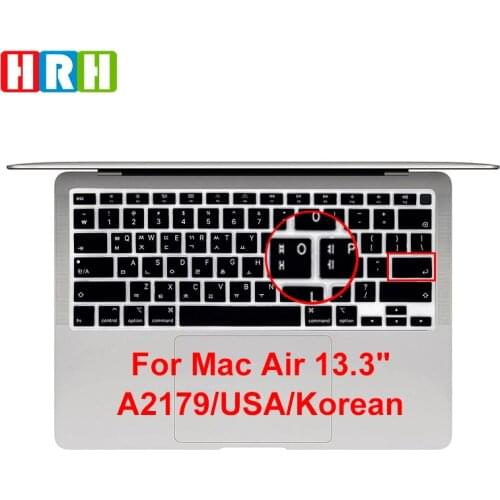 HRH Korean Language Silicone Keyboard Skin Cover Protector for MacBook Newest Air 13 Touch ID A2179 M1 A2337 (2020 Release)
