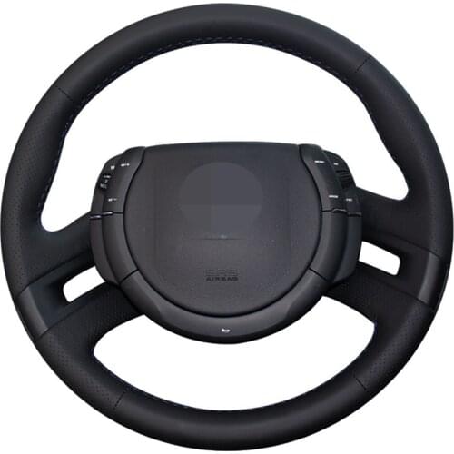 Car Steering Wheel Cover Hand-stitched Black Artificial Leather For Citroen C4 Picasso 2007-2013