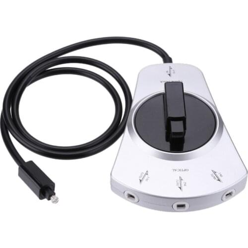 Digital Audio Optical Fiber Cable Toslink 3-Way Selector Splitter 3 To 1 Switch Fiber Cable for MD, DVD,VCR CD Player