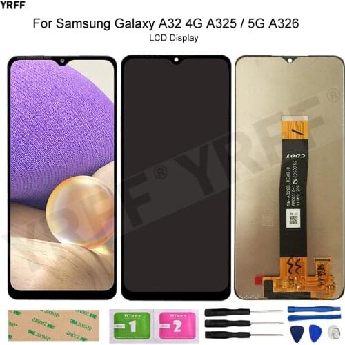 For Samsung Galaxy A32 4G A325 LCD Screens For Samsung Galaxy A32 5G A326 LCD Display Touch Screen Digitizer Panel Repair Sets