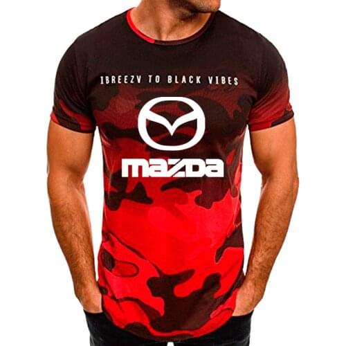 New Summer Mens T-shirt Mazda Car Logo printing short sleeve Harajuku Cotton casual trend O-neck Short Sleeve Mens tops