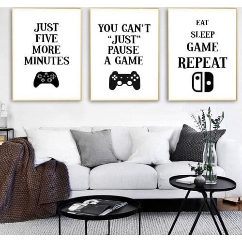 Gamer Gaming Geek Poster Gamepad Canvas Painting Minimalist Wall Art Print Controller Nordic Quote Picture For Living Room Decor