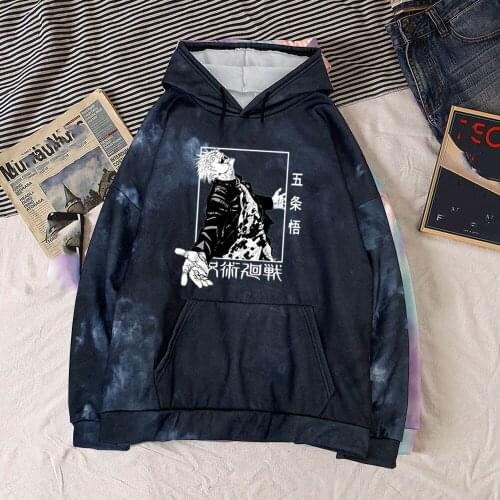 Jujutsu Kaisen Hoodie Manga Gojo Satoru Long Sleeve Hooded Sweatshirt Men Hip Hop Hoodies