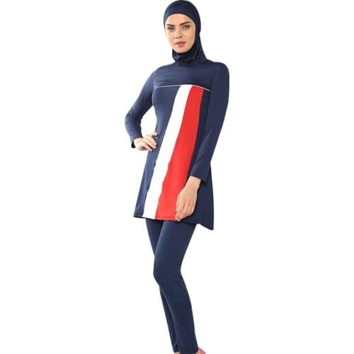 Quality maios plus size full coverage swimwear Islamic hijab swimsuit for women islamic adult beachwear Arabic sports swimwear