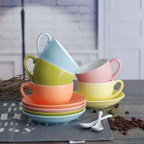 Coffee Cup Matte Ceramic Mug Cappuccino Latte Porcelain Drinkware Tea Cups And Saucer Sets 220ml Birthday Gift Coffeeware Sets