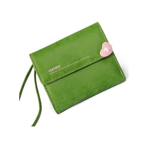 Small Heart-shaped Women Wallet Matte Pu Leather Women Purse Brand Short Wallet Purse Card Holders