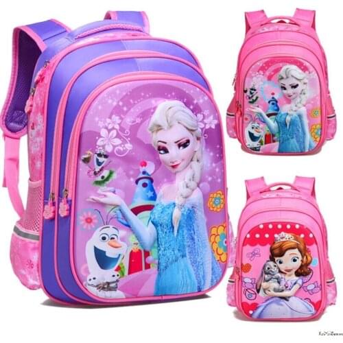 Fashion Disney frozen princess Girl Children Kindergarten Teenager School bags Kids Student elsa Backpacks Bookbag