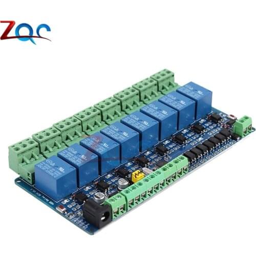 Modbus Rtu 8 Channel 12V Relay Module Switch Input / Output RS485 / TTL Communication interface relay 8 relay indicator Board