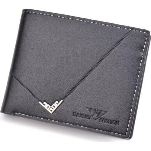 Male New Business Wallet Soft PU Slim Tri-Fold Wallet Short Mens Small Purse With Multi Credit Card Slots Bill Pocket Money Bag